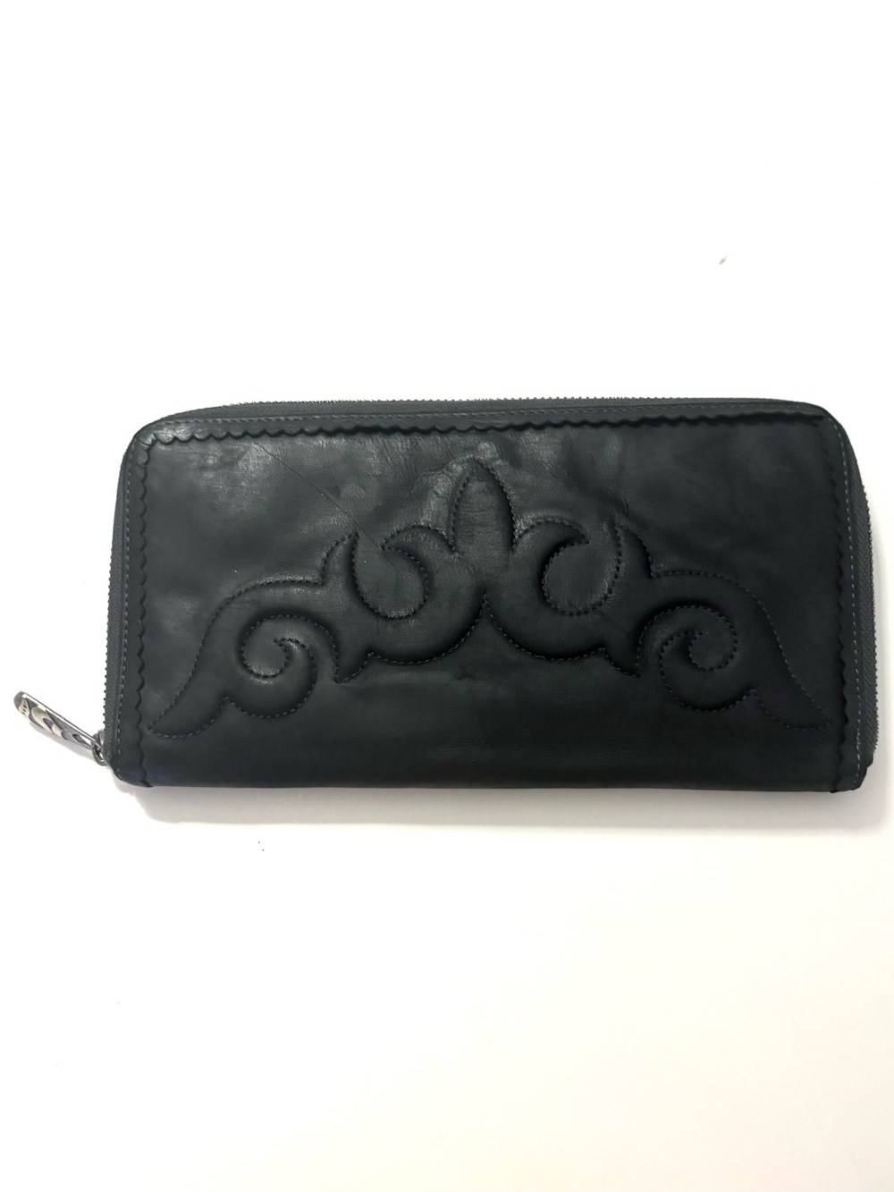 LUCCHESE SPIRIT Zip Long Leather Continental Wallet, black